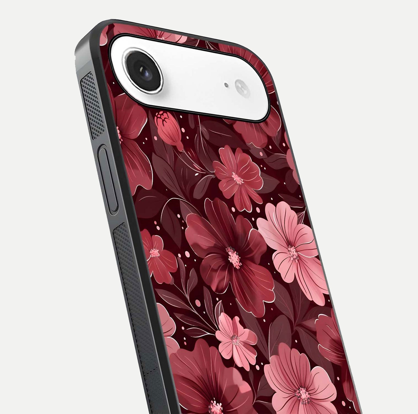 Flower Blush Bloom Glass Case for iPhone Air  close-up highlighting pastel tones and reflection clarity