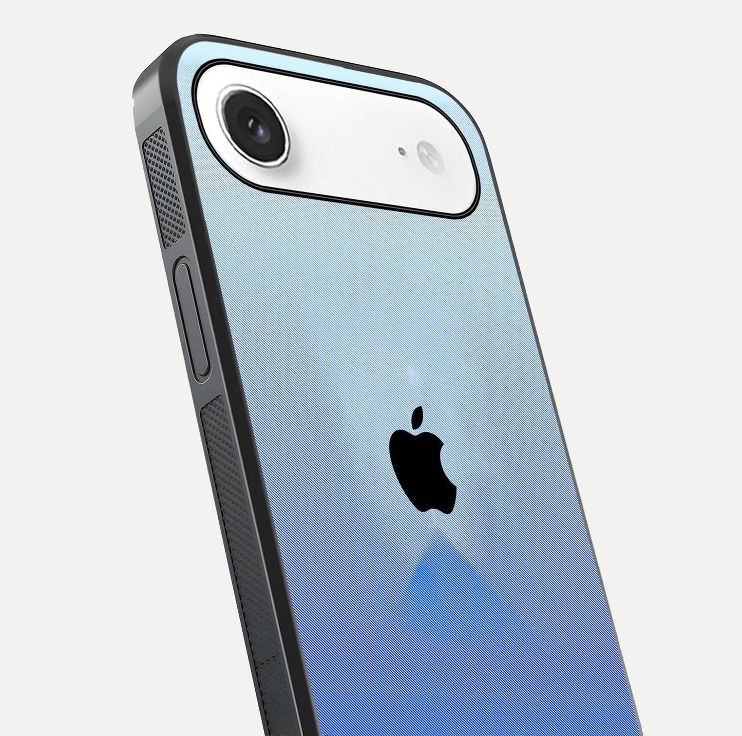 Gradient Apple Vibe Glass Case for iPhone Air  close-up angled shot showing color transition and reflection brightness
