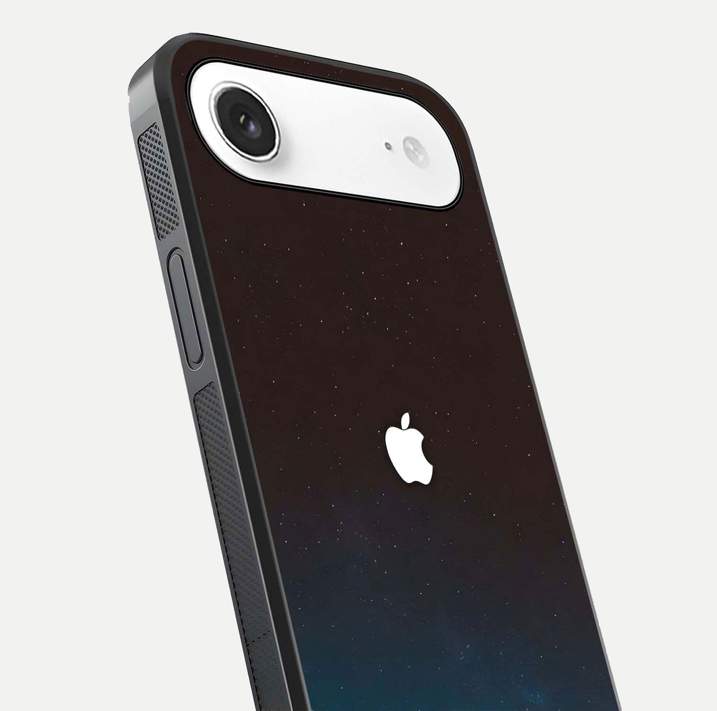 Green Emerald Apple Logo Glass Case for iPhone Air  close-up angled shot showing color depth and reflection clarity