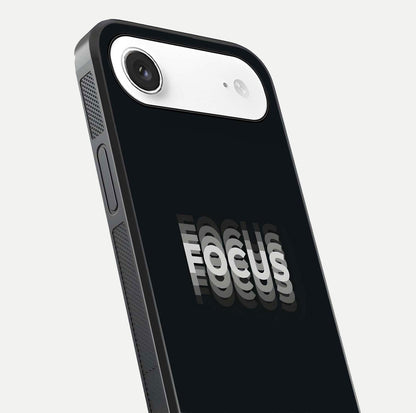 Mono Focus Vision Glass Case for iPhone Air  close-up angled shot highlighting minimal contrast and reflection