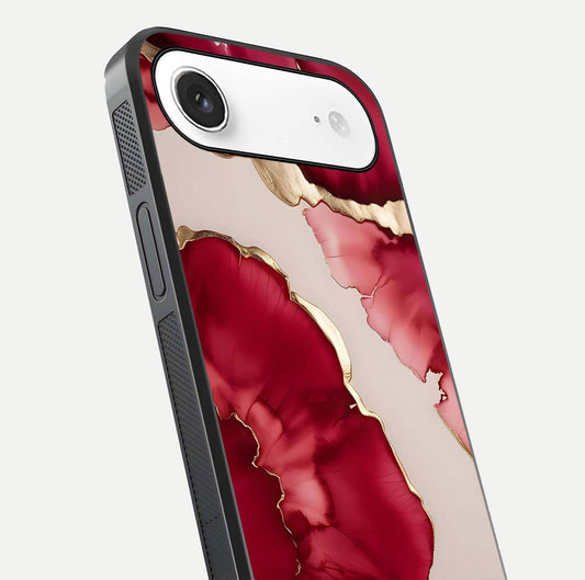 Pink & White Marble Glass Case For iPhone Air