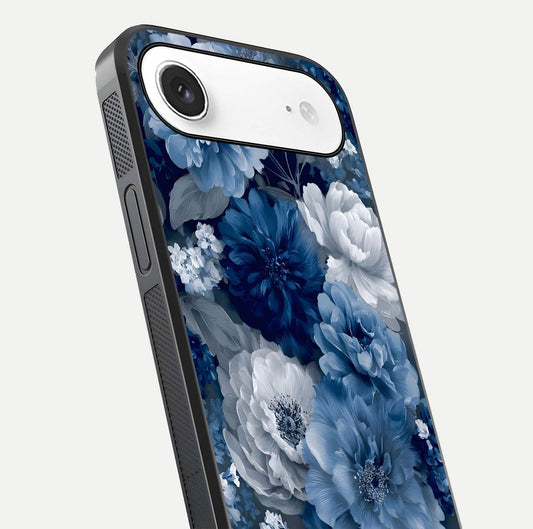 Royal Bloom Garden Glass Case for iPhone Air  close-up angled shot highlighting royal bloom texture and reflection