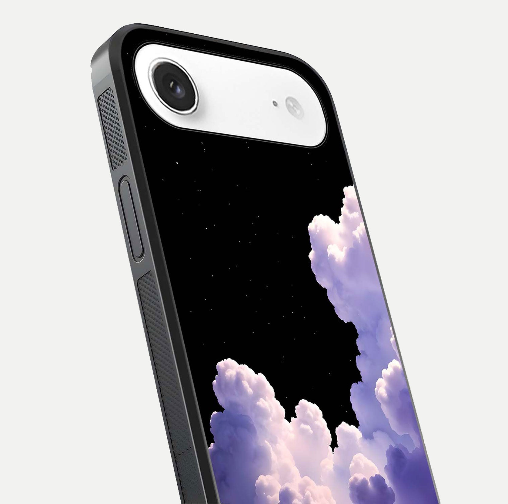 Starlit Night Whispers Glass Case for iPhone Air  close-up angled shot highlighting stars and reflection