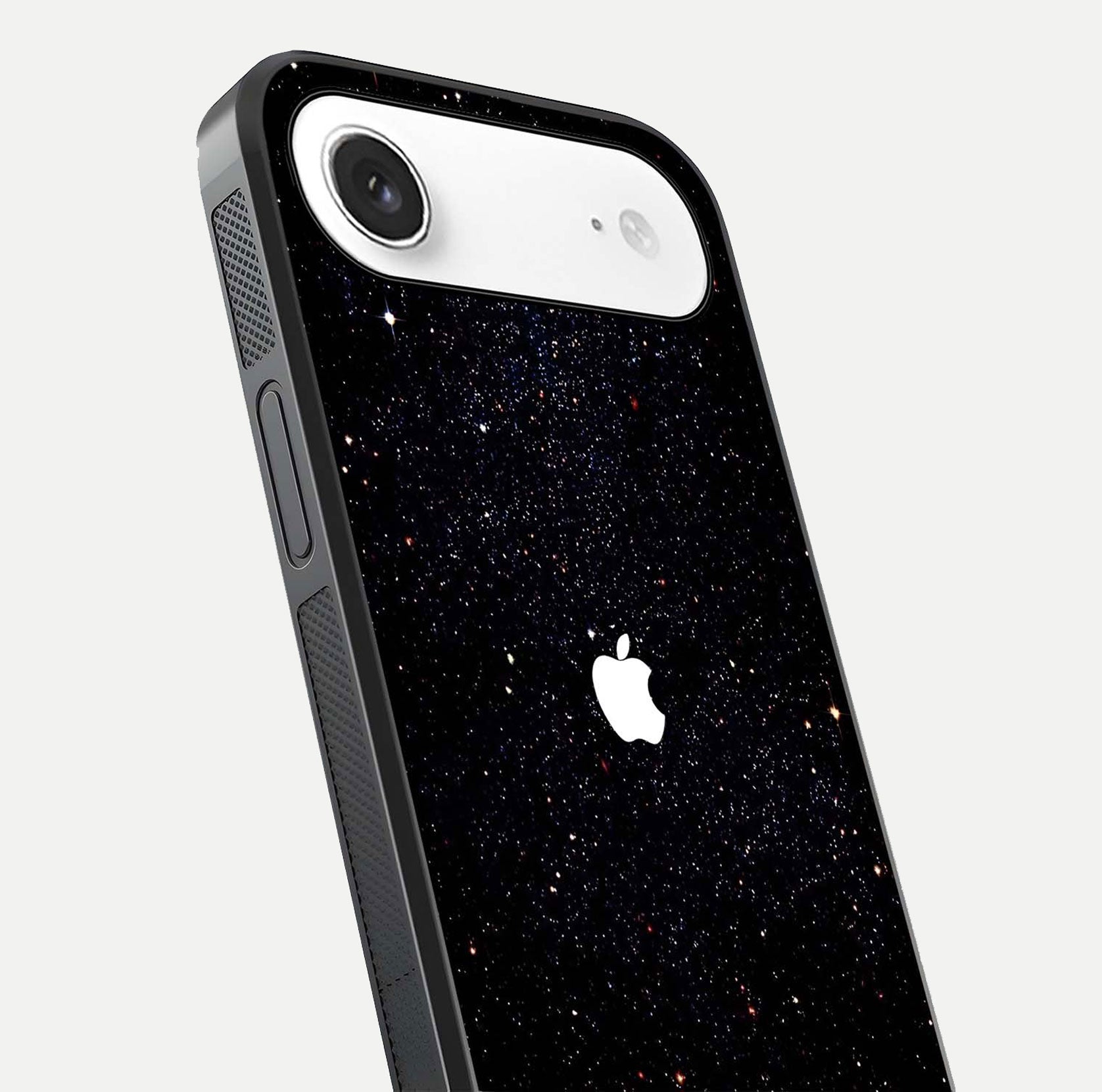 Starry Apple Galaxy Glass Case for iPhone Air  close-up angled shot highlighting star details and gloss