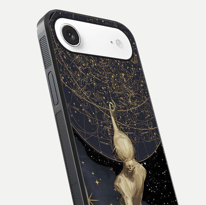 Taylor Swift Girl Glass Case for iPhone Air  close-up angled shot highlighting texture and HD reflection