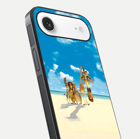 Tropical Fun Squad Glass Case for iPhone Air  close-up angled shot highlighting vibrant tones and texture