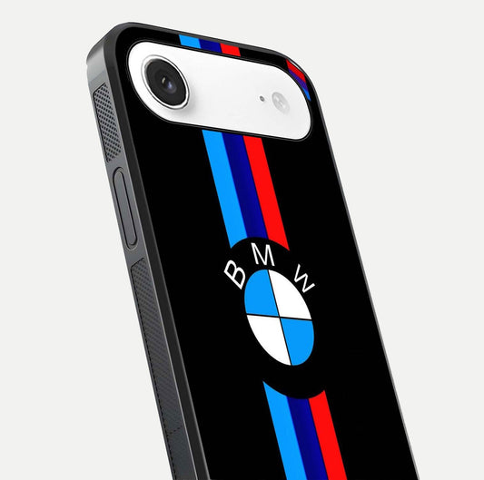 Turbo BMW Beast Glass Case for iPhone Air  close-up angled shot highlighting car detailing and reflection