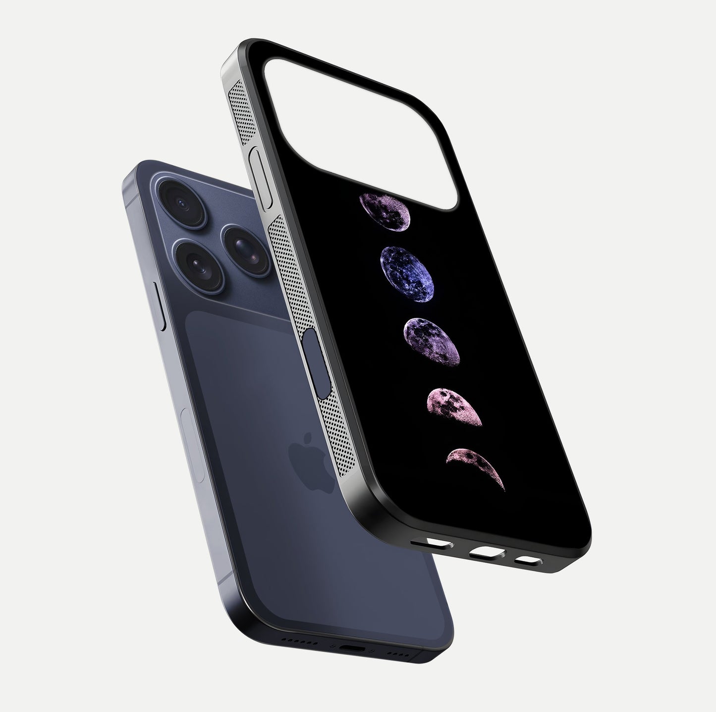 Crimson All Planets Glass Case for iPhone 17 Pro floating mockup showing gloss depth and rich hues