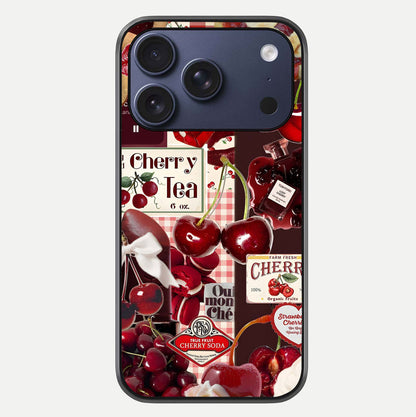 Aesthetic Cherry Tea Glass Case For iPhone 16 Pro by Custom World