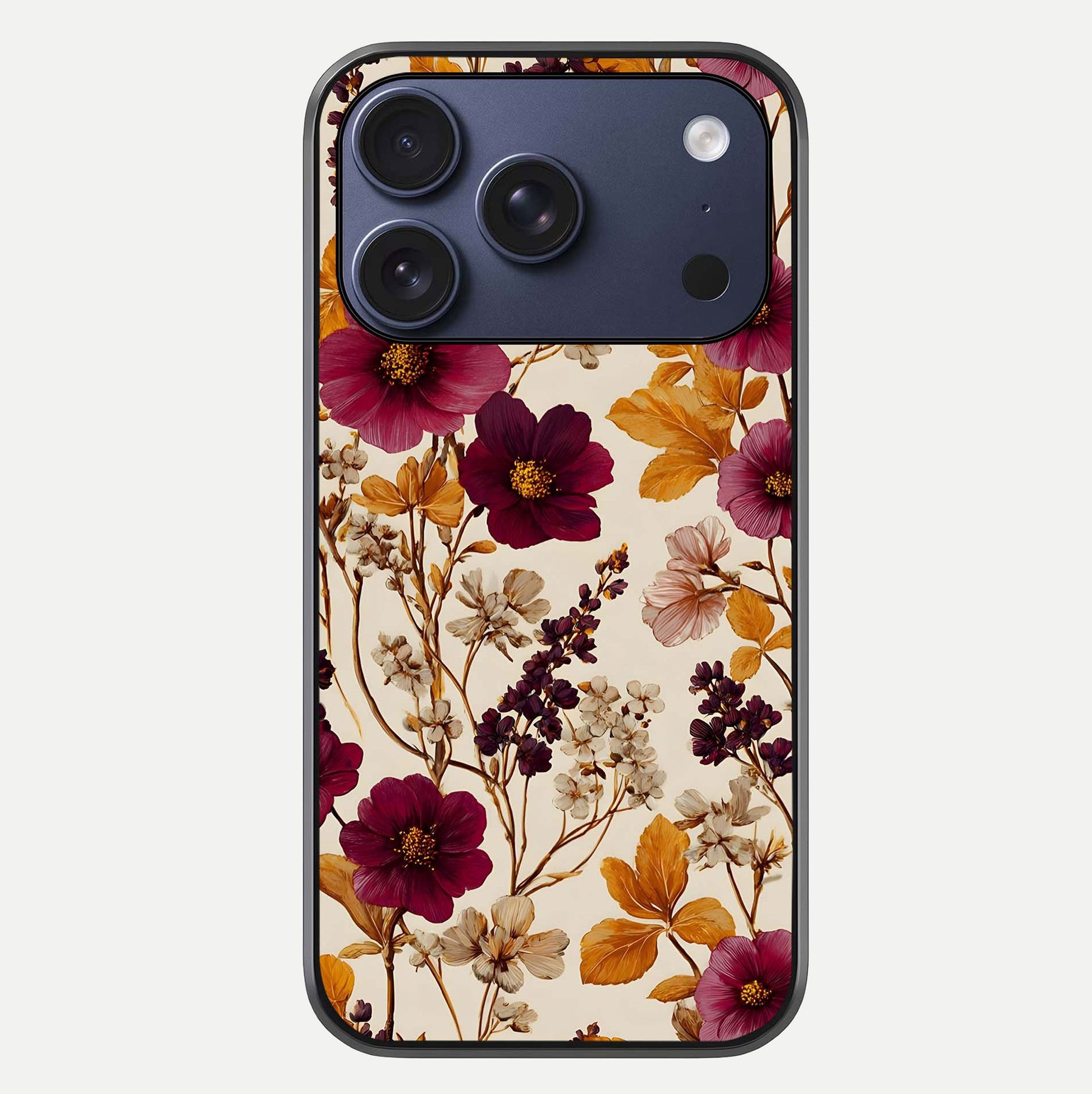 Autumn Wine Bloom Glass Case For iPhone 16 Pro by Custom World