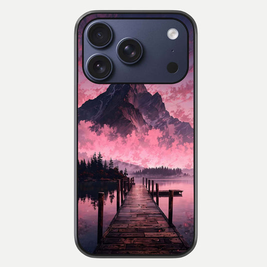 Beautiful Mountain View Glass Case For iPhone 16 Pro by Custom World