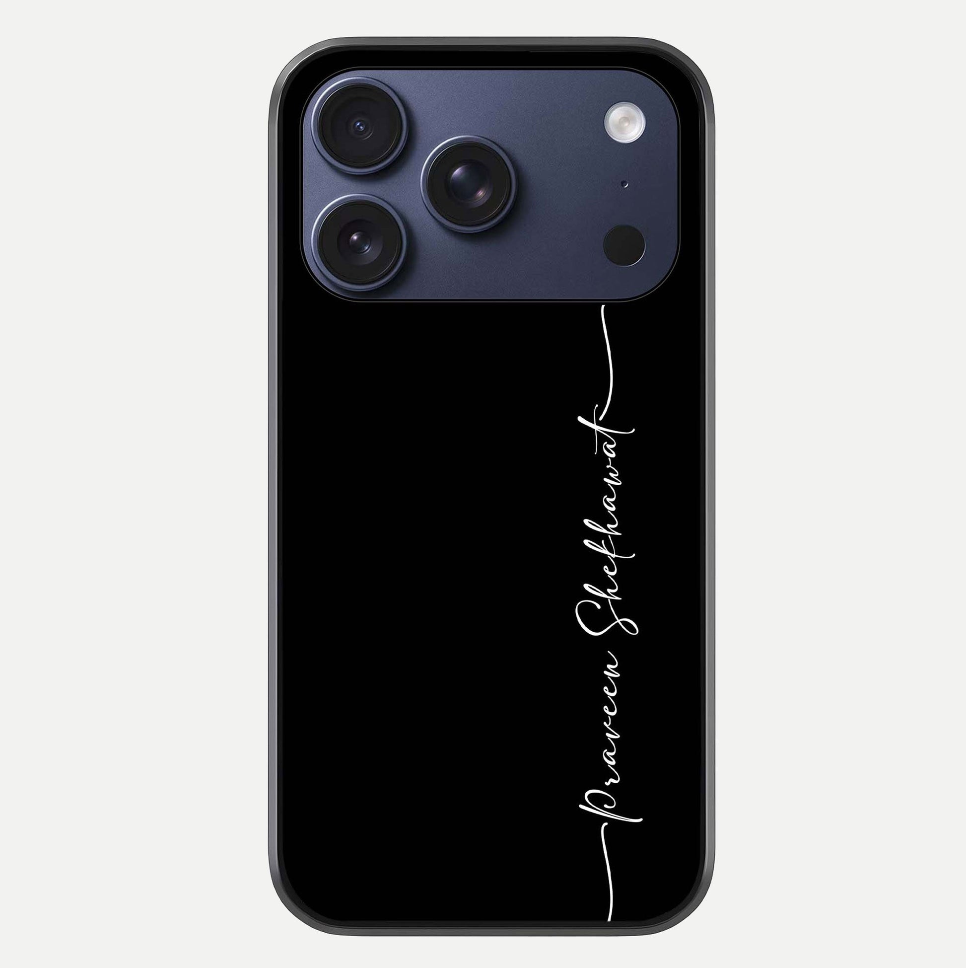 Black Tune Custom Name Glass Case For iPhone 16 Pro by Custom World