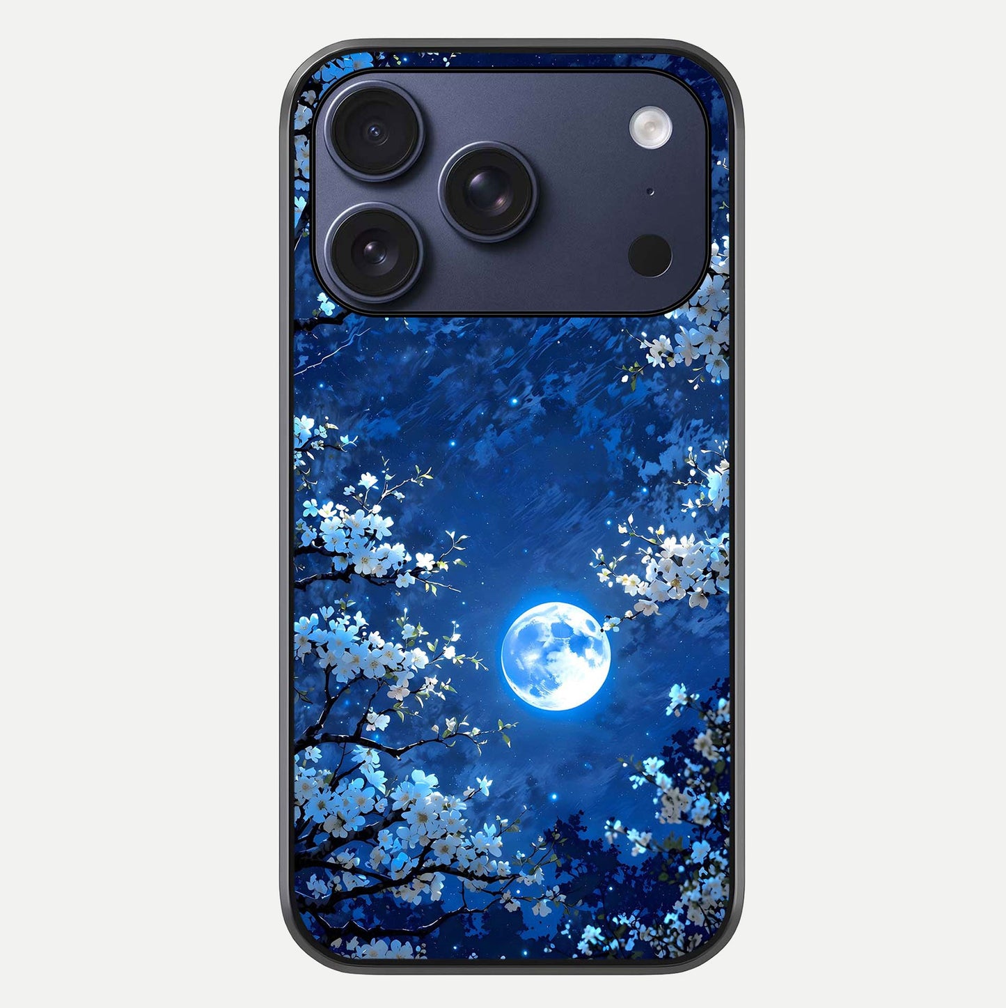Blossom Moonlight Sky Glass Case For iPhone 16 Pro by Custom World