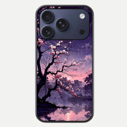 Blossom Pink Moon Glass Case For iPhone 16 Pro by Custom World