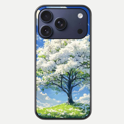 Blossom Sky Serenity Glass Case For iPhone 16 Pro by Custom World