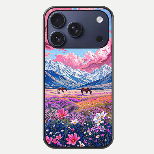 Blossom Valley Dream Glass Case For iPhone 16 Pro by Custom World