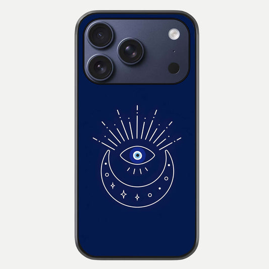 Blue Evil Eye Glass Case For iPhone 16 Pro by Custom World