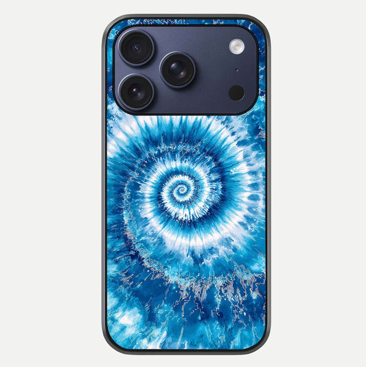 Blue Galaxy Wave Glass Case For iPhone 16 Pro by Custom World