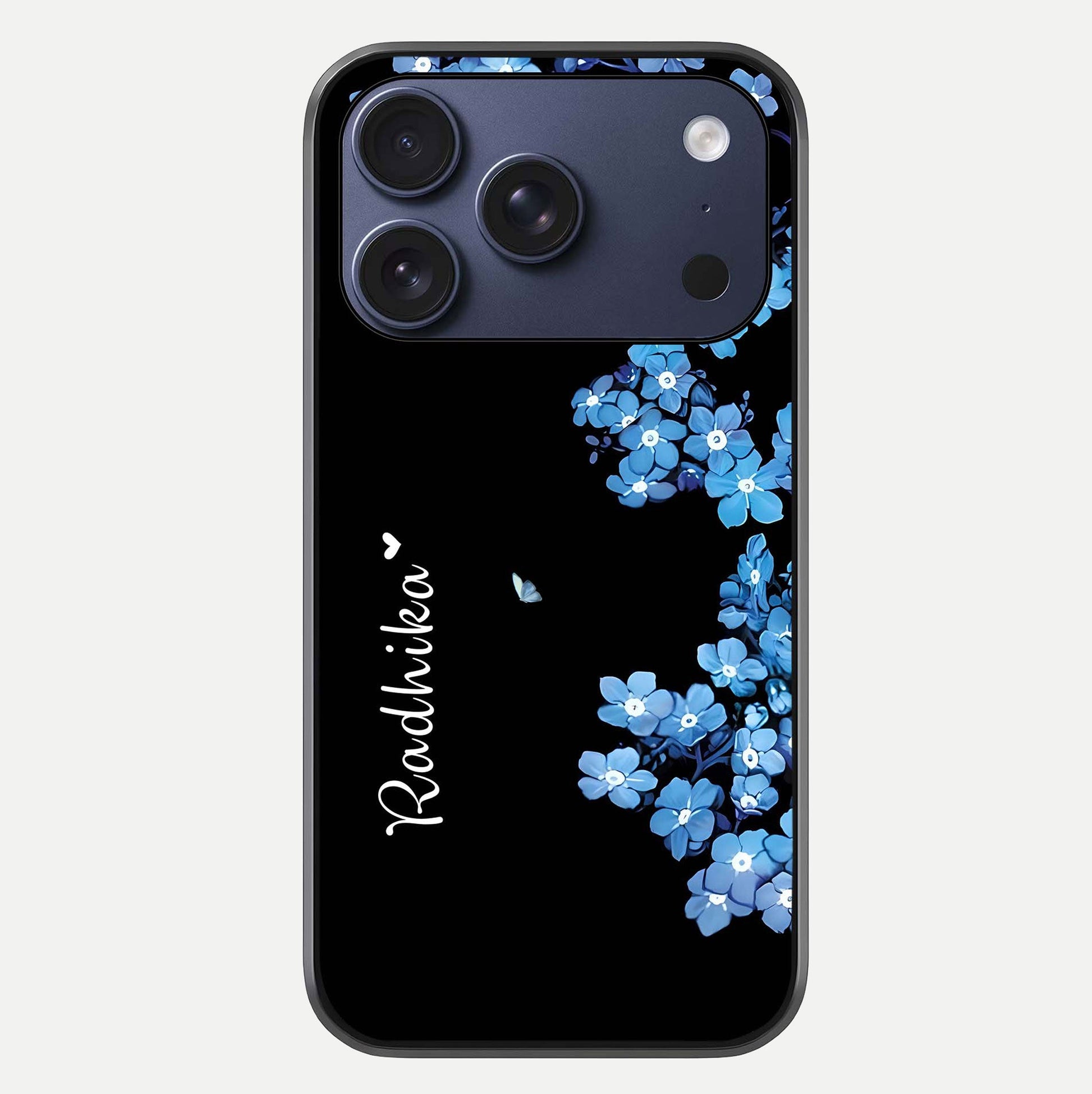Blue Petal Dream Custom Name Glass Case For iPhone 17 Pro by Custom World