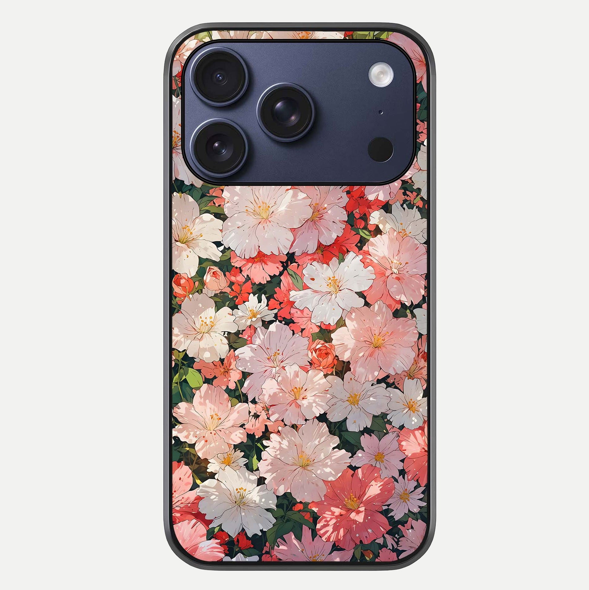 Blush Bloom Field Glass Case For iPhone 16 Pro by Custom World