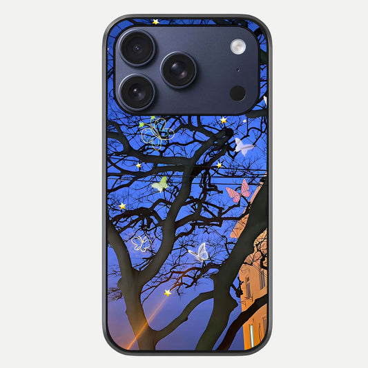 Butterfly Night Magic Glass Case For iPhone 17 Pro by Custom World