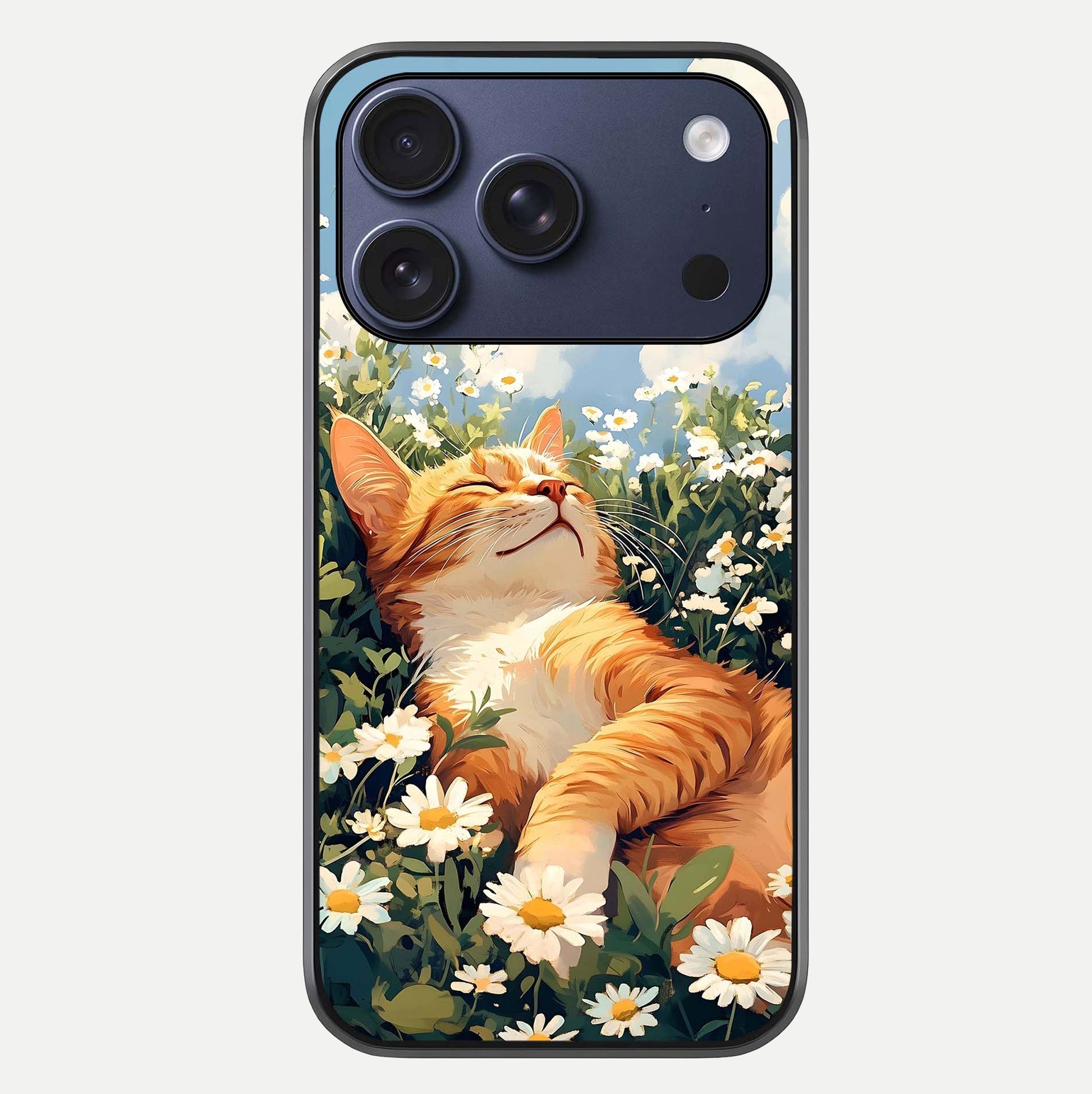 Cat & Flowers View Glass Case For iPhone 17 Pro by Custom World