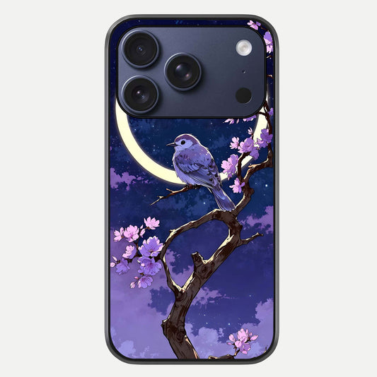 Celestial Bird Blossom Glass Case For iPhone 17 Pro by Custom World