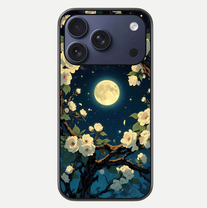 Celestial Moon & Flower Glass Case For iPhone 17 Pro by Custom World