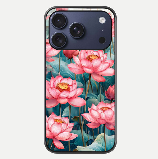 Celestial Pink Lotus Glass Case For iPhone 17 Pro by Custom World