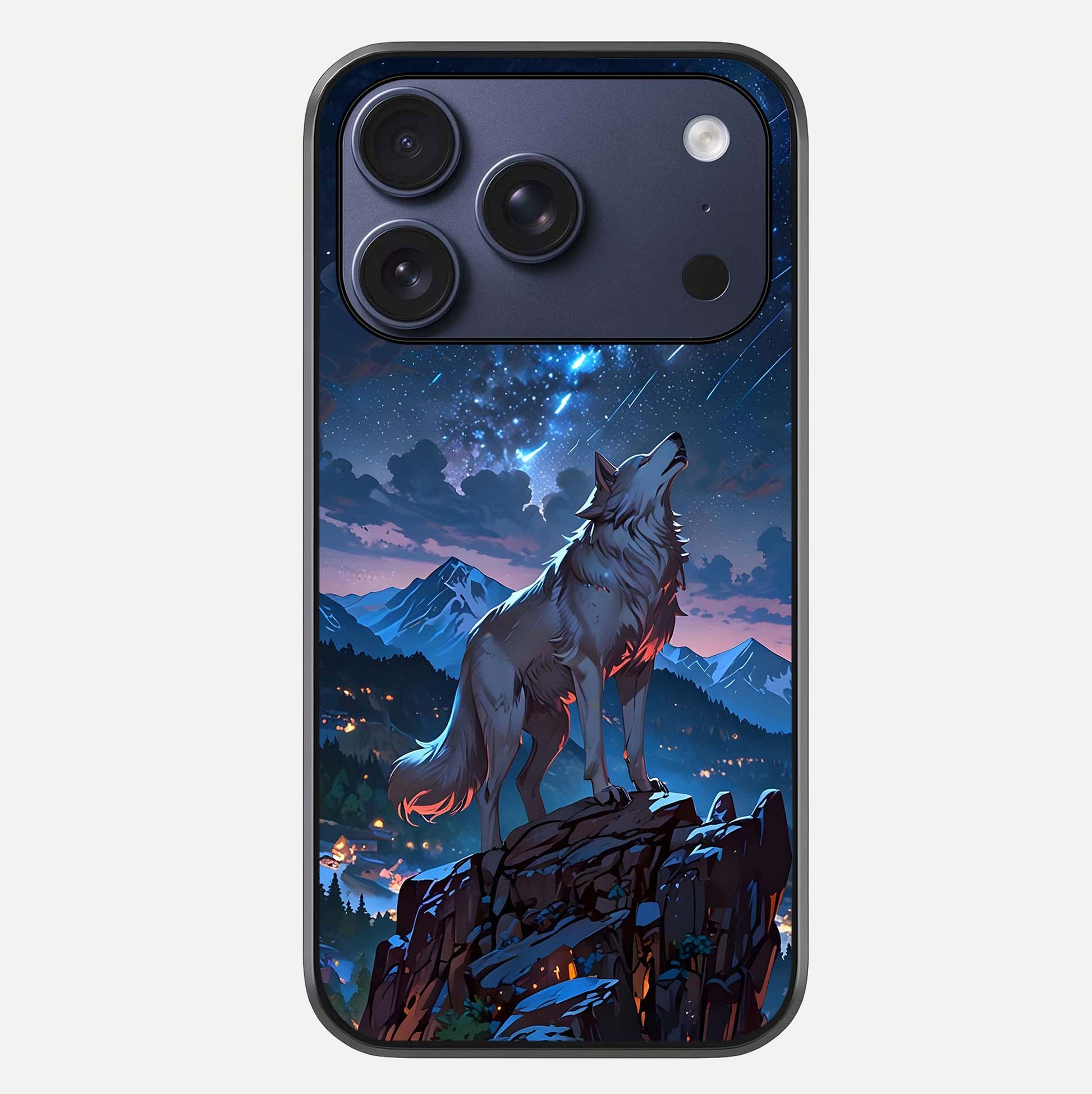 Celestial Wolf Howl Glass Case For iPhone 17 Pro by Custom World