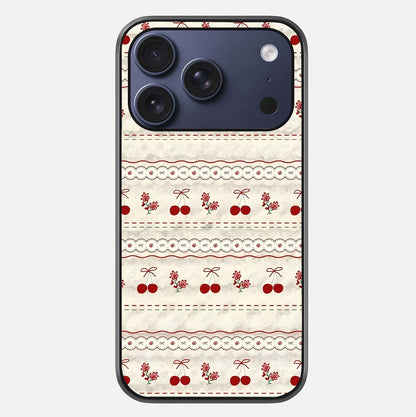 Cherry Bloom Charm Glass Case For iPhone 17 Pro by Custom World