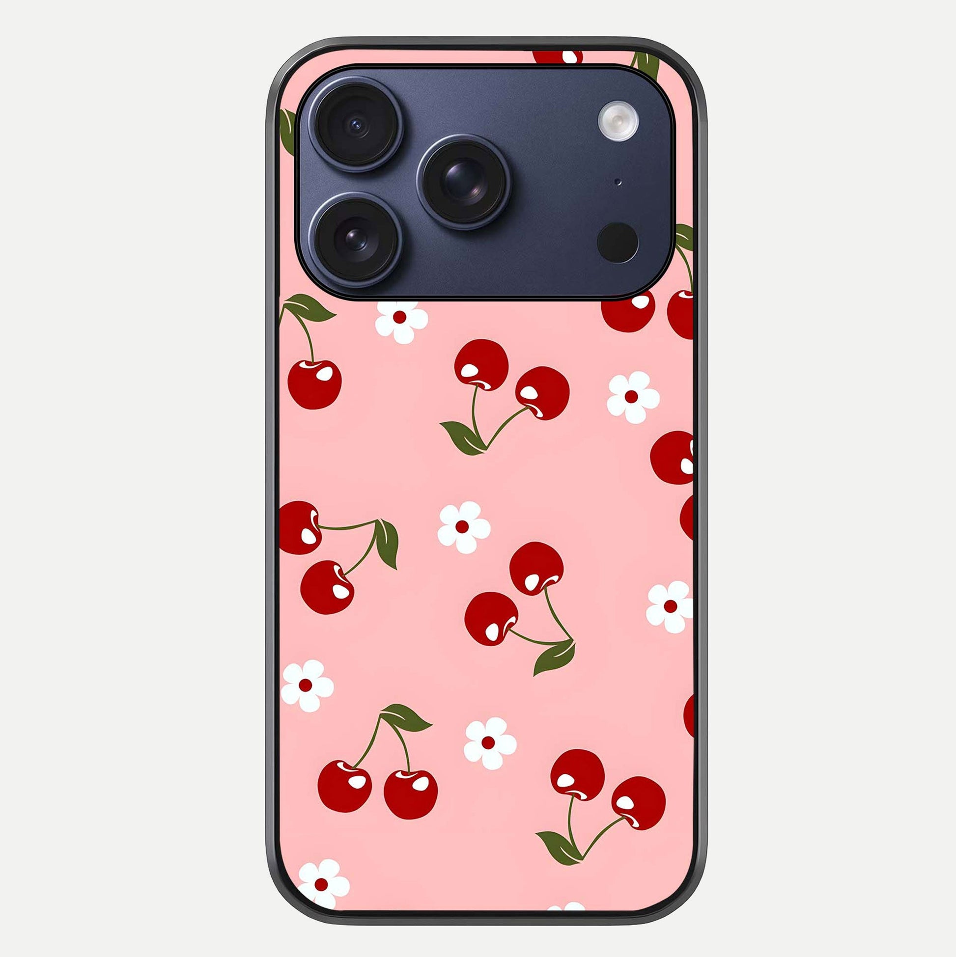Cherry Love Mood Glass Case For iPhone 17 Pro by Custom World