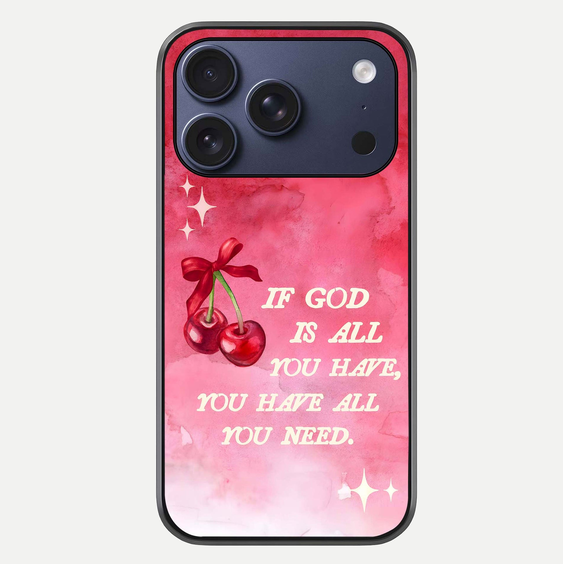 Cherry Quote Glass Case For iPhone 17 Pro by Custom World