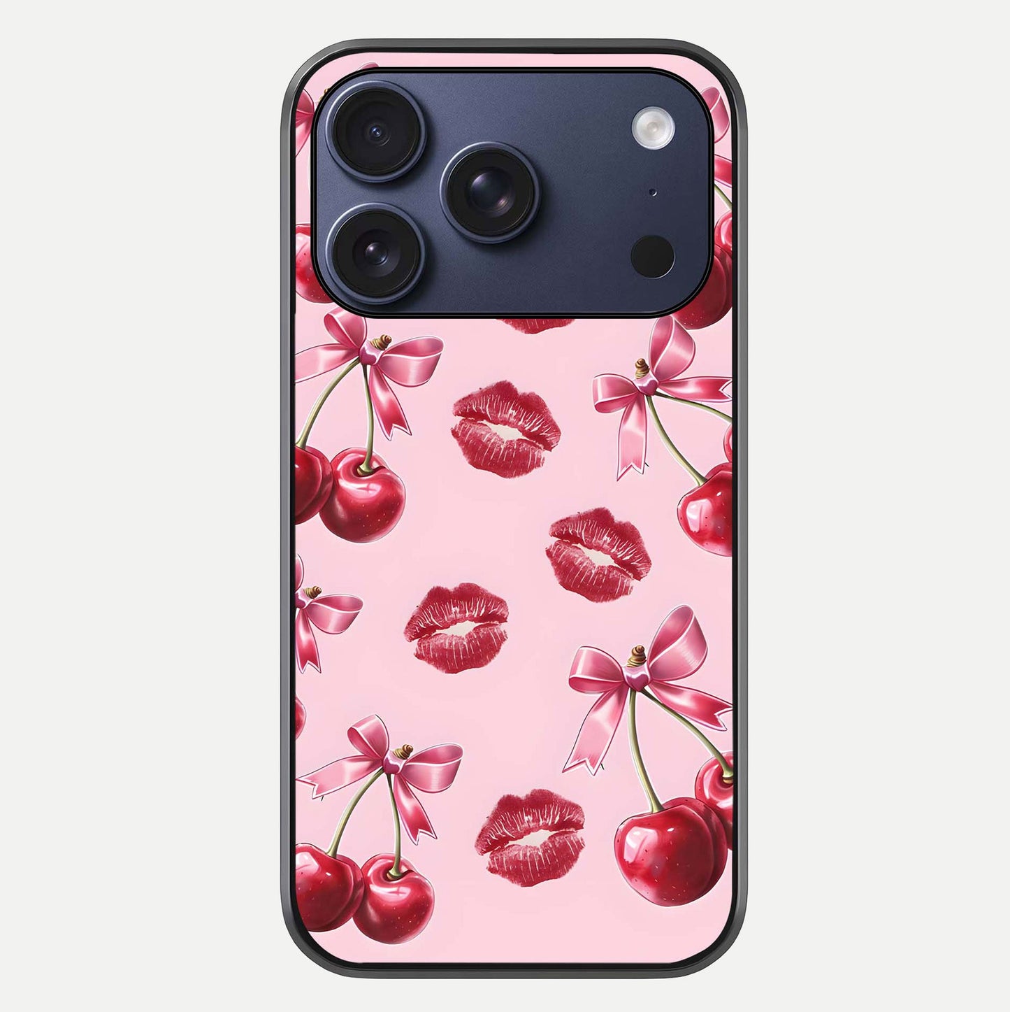 Cherry With Lips Glass Case For iPhone 17 Pro by Custom World
