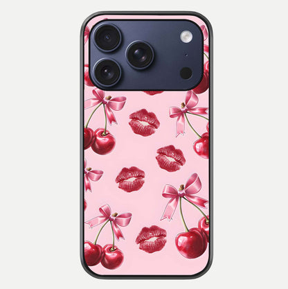 Cherry With Lips Glass Case For iPhone 17 Pro by Custom World