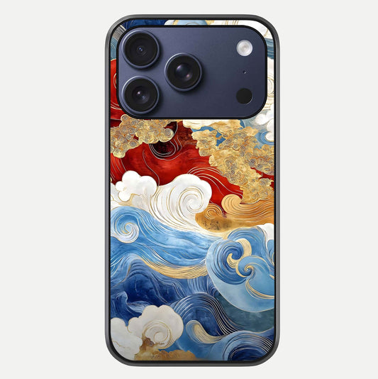 Colored Waves Glass Case For iPhone 17 Pro by Custom World