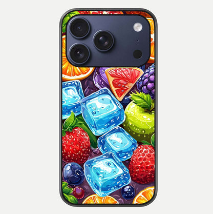 Colorful Fruits With Ice Glass Case For iPhone 17 Pro by Custom World