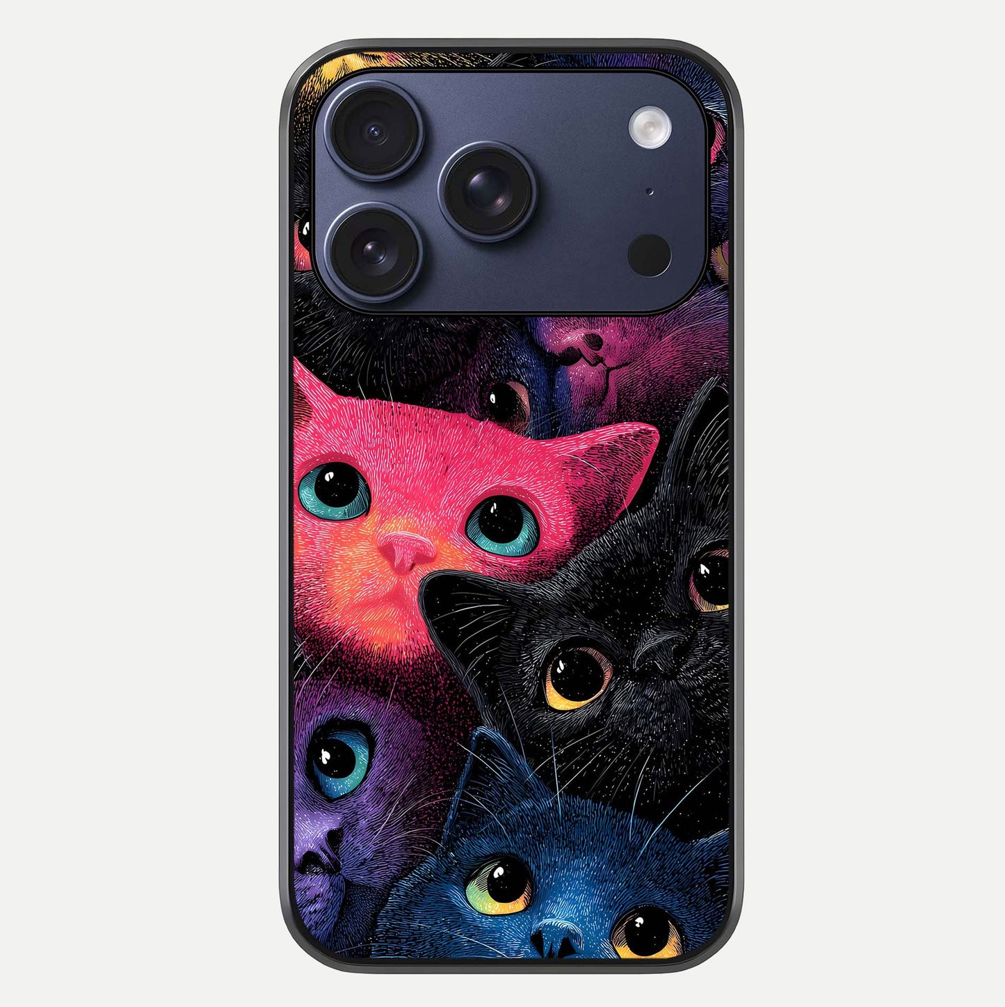 Cosmic Cats Dreams Glass Case For iPhone 17 Pro by Custom World