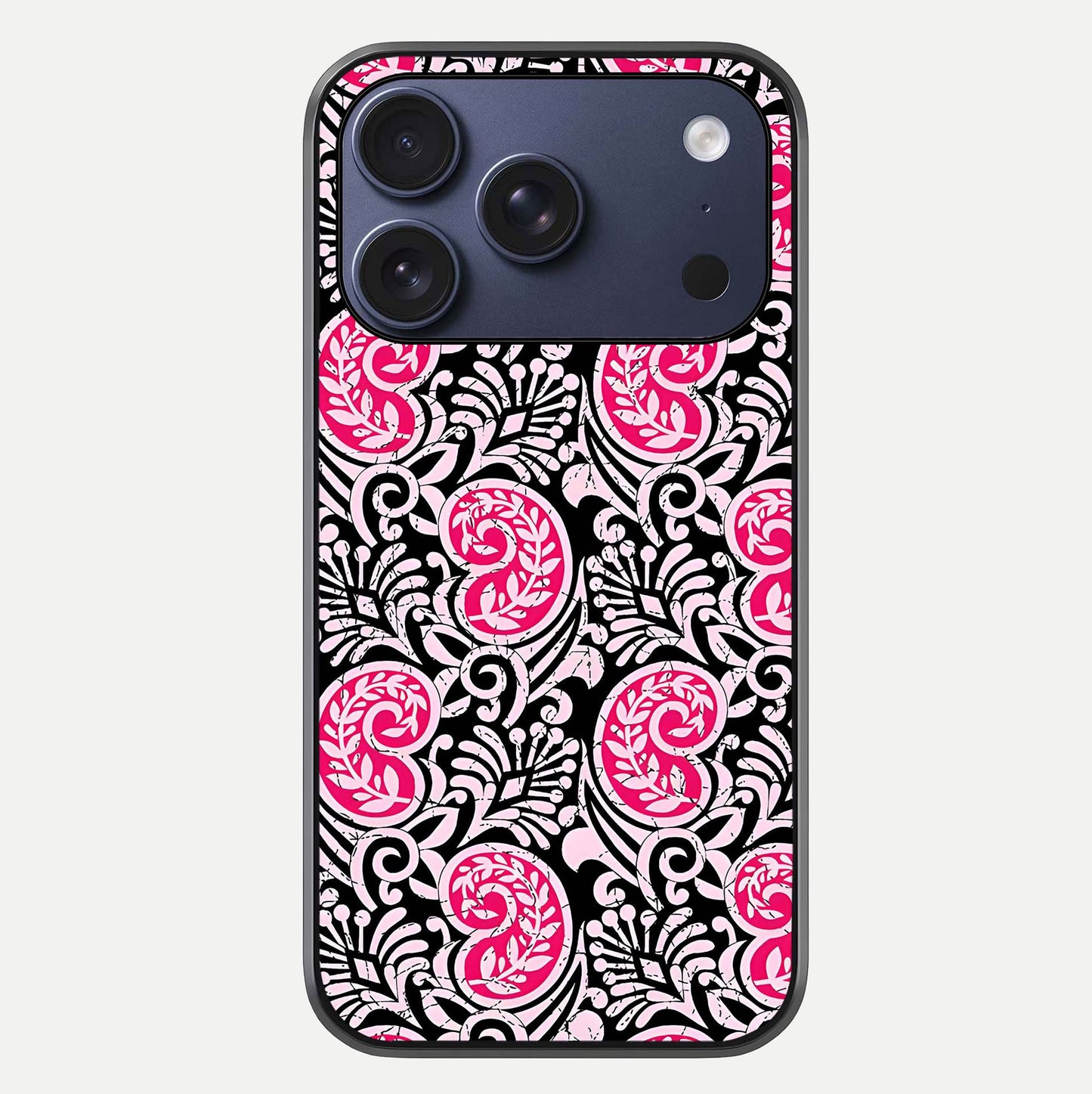 Crimson Paisley Charm Glass Case For iPhone 17 Pro by Custom World