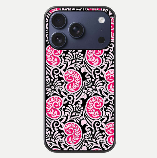 Crimson Paisley Charm Glass Case For iPhone 17 Pro by Custom World