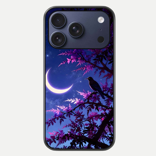 Crow & Moon Scenery Glass Case For iPhone 17 Pro by Custom World