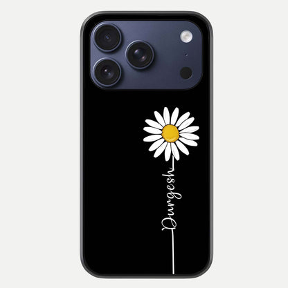 Custom Name White Flower Glass Case For iPhone 17 Pro by Custom World