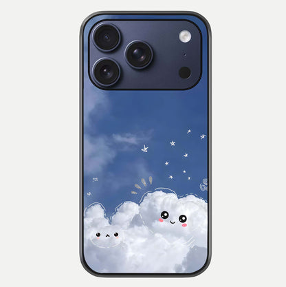 Cute Blossom Cloud Glass Case For iPhone 17 Pro by Custom World