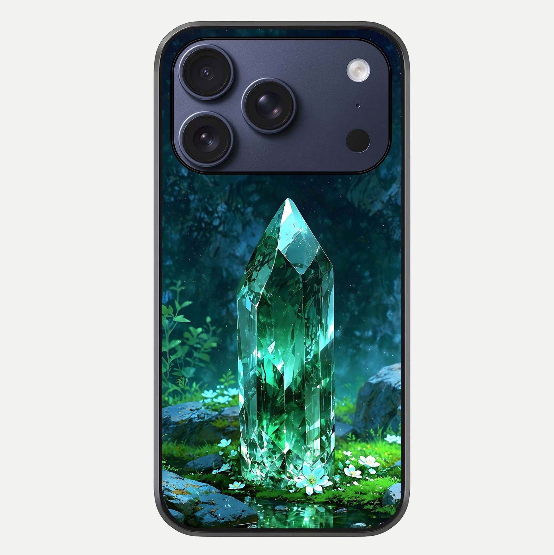 Emerald Light Crystal Glass Case For iPhone 17 Pro by Custom World