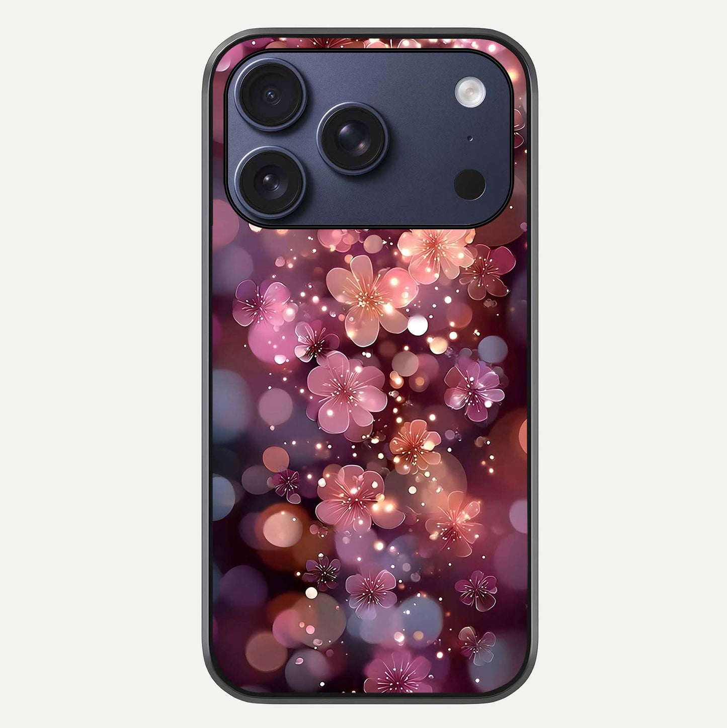 Glowing Petal Bliss Glass Case For iPhone 17 Pro by Custom World