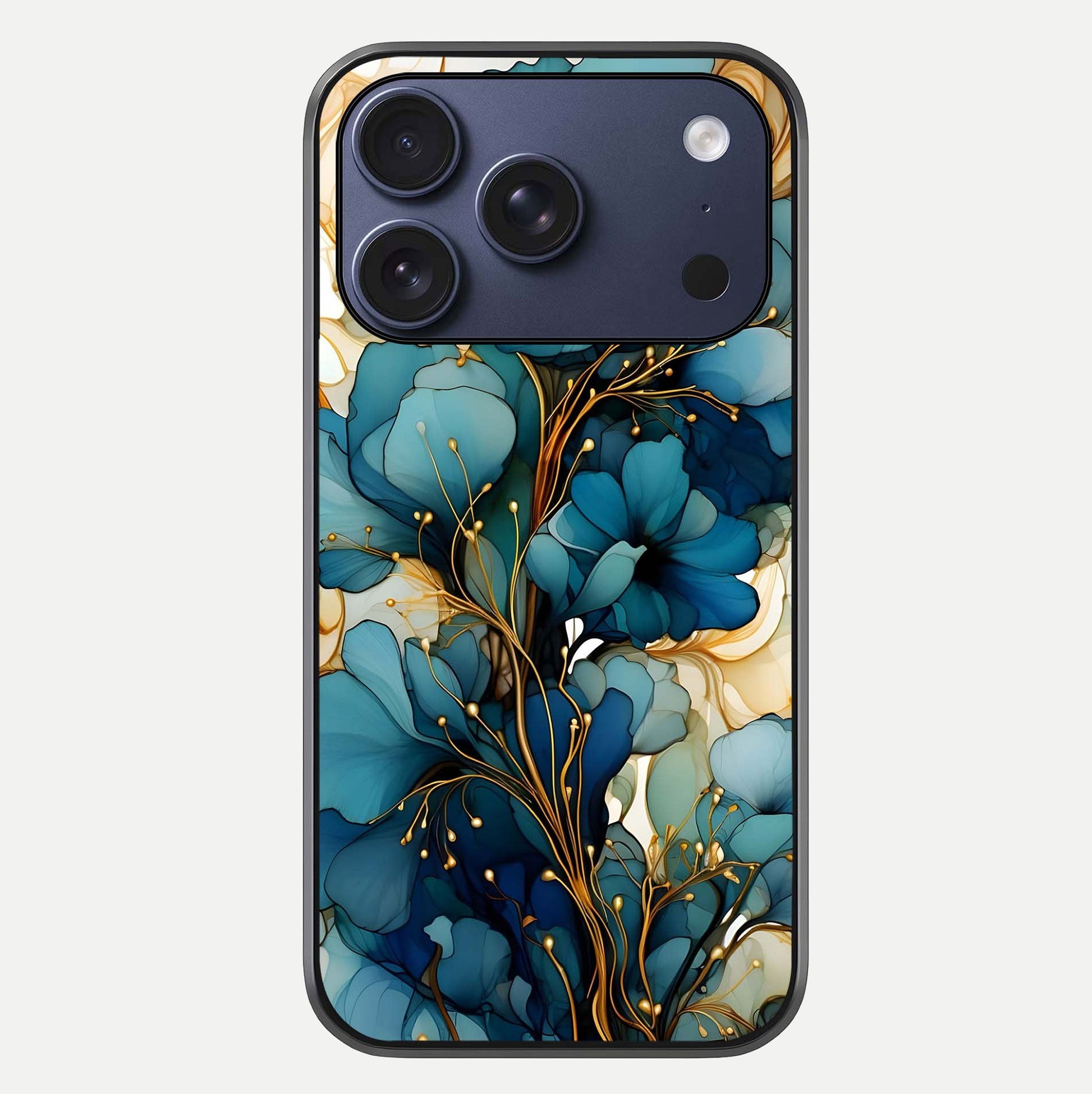 Golden Bloom Symphony Glass Case For iPhone 17 Pro by Custom World