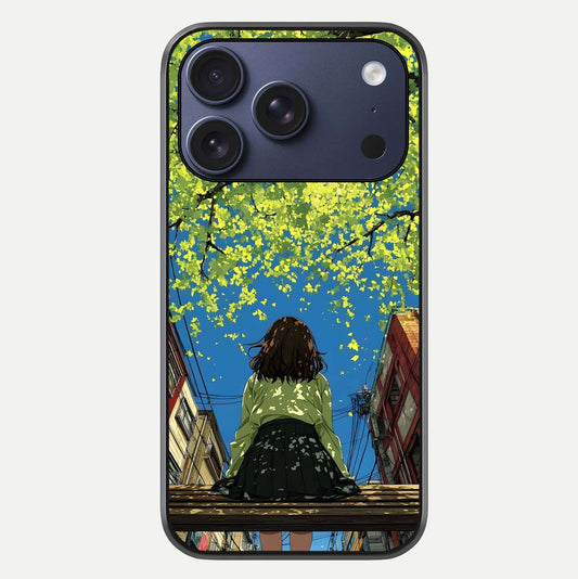 Golden Leaves Glow Glass Case For iPhone 17 Pro by Custom World