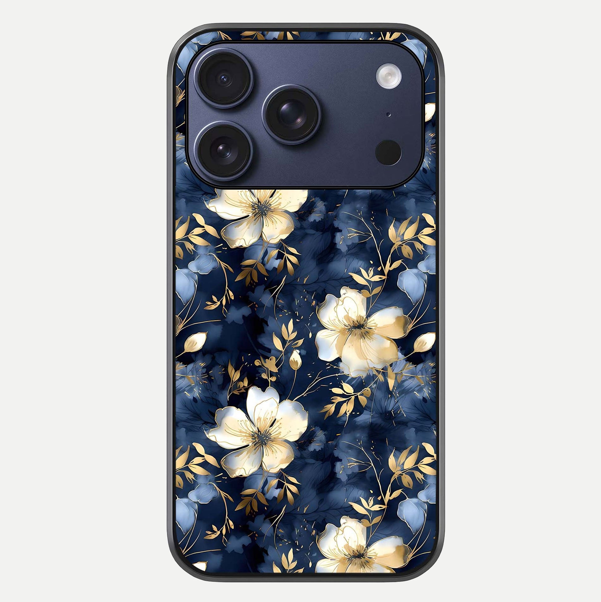 Golden Midnight Bloom Glass Case For iPhone 17 Pro by Custom World