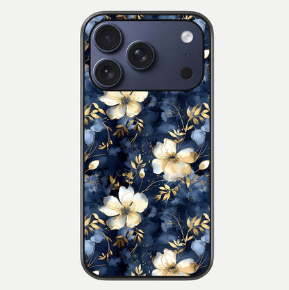 Golden Midnight Bloom Glass Case For iPhone 17 Pro by Custom World