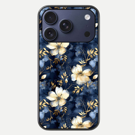 Golden Midnight Bloom Glass Case For iPhone 17 Pro by Custom World
